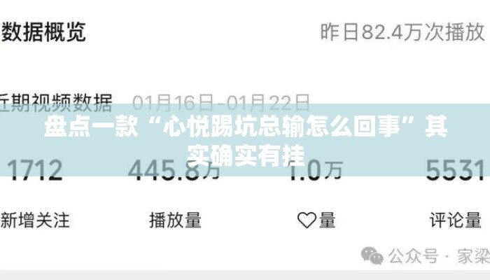 盘点一款“心悦踢坑总输怎么回事”其实确实有挂