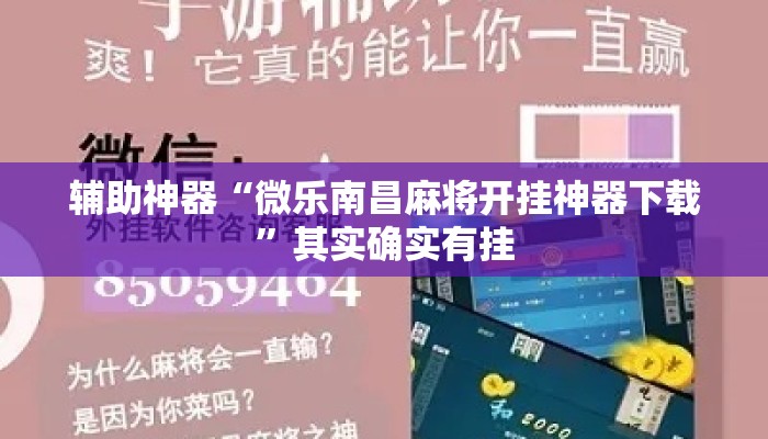 辅助神器“微乐南昌麻将开挂神器下载	”其实确实有挂