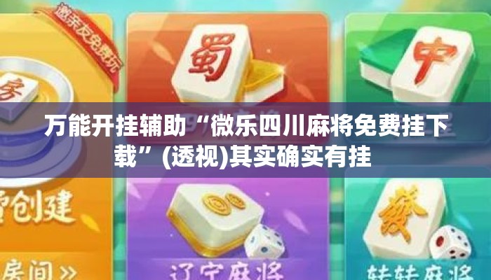 万能开挂辅助“微乐四川麻将免费挂下载”(透视)其实确实有挂 