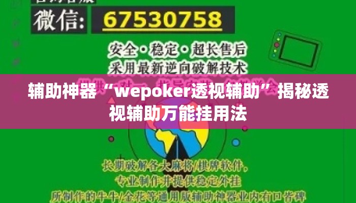 辅助神器“wepoker透视辅助	”揭秘透视辅助万能挂用法