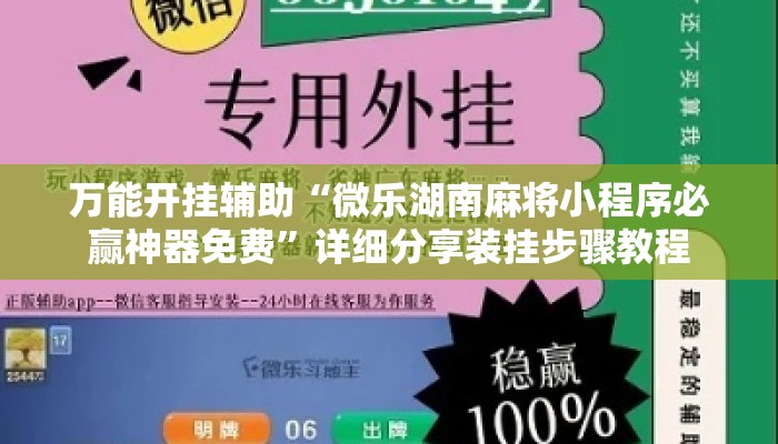 万能开挂辅助“微乐湖南麻将小程序必赢神器免费”详细分享装挂步骤教程