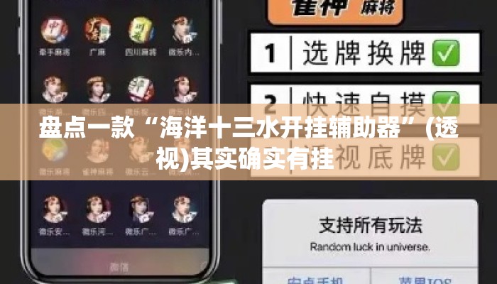 盘点一款“海洋十三水开挂辅助器”(透视)其实确实有挂 