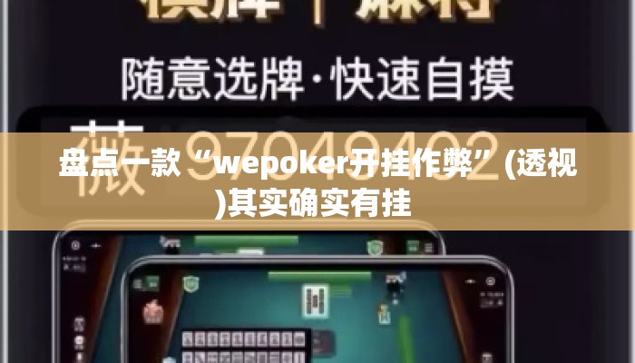 盘点一款“wepoker开挂作弊”(透视)其实确实有挂 