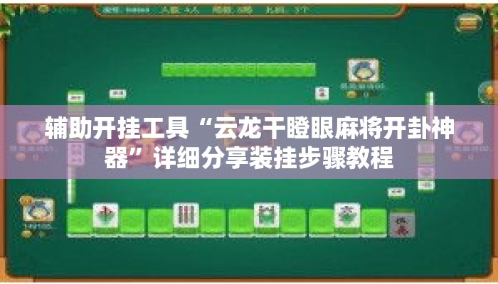 辅助开挂工具“云龙干瞪眼麻将开卦神器”详细分享装挂步骤教程