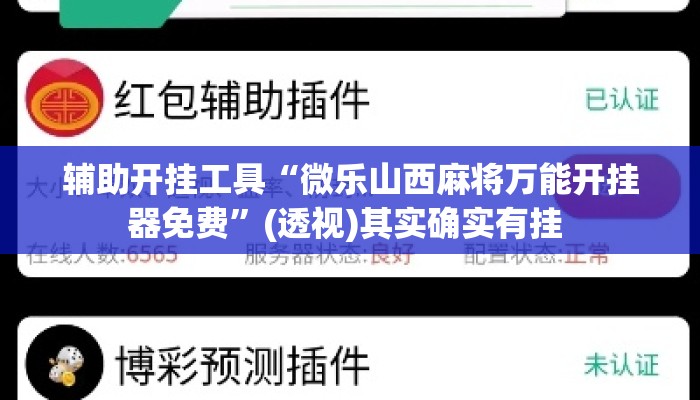 辅助开挂工具“微乐山西麻将万能开挂器免费”(透视)其实确实有挂 