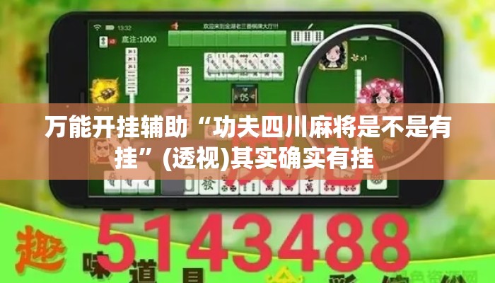 万能开挂辅助“功夫四川麻将是不是有挂”(透视)其实确实有挂 