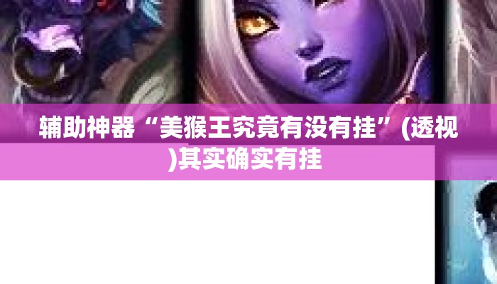 辅助神器“美猴王究竟有没有挂	”(透视)其实确实有挂 