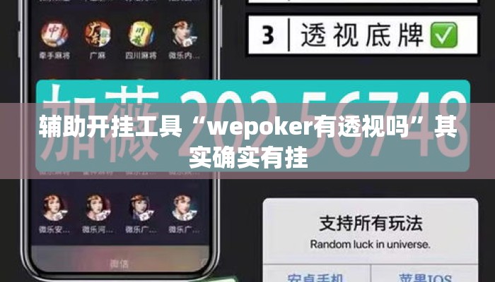 辅助开挂工具“wepoker有透视吗”其实确实有挂
