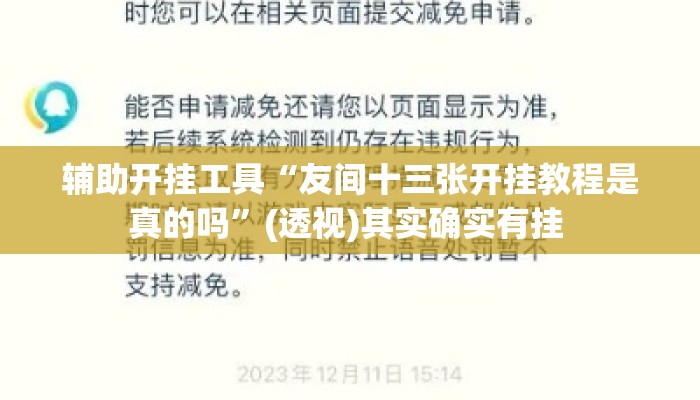 辅助开挂工具“友间十三张开挂教程是真的吗	”(透视)其实确实有挂 