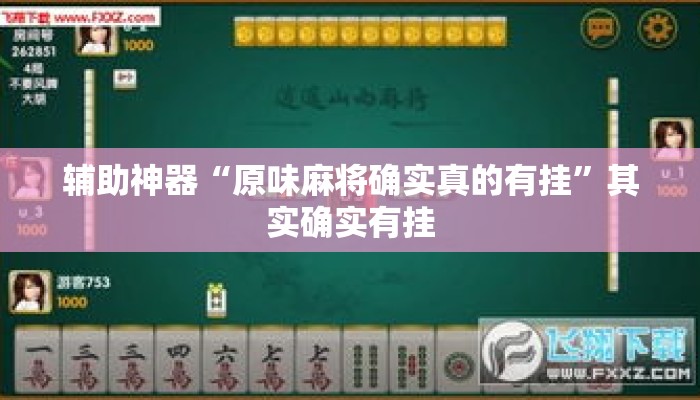 辅助神器“原味麻将确实真的有挂	”其实确实有挂