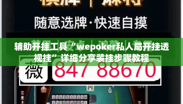 辅助开挂工具“wepoker私人局开挂透视挂”详细分享装挂步骤教程