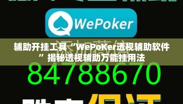 辅助开挂工具“WePoKer透视辅助软件”揭秘透视辅助万能挂用法