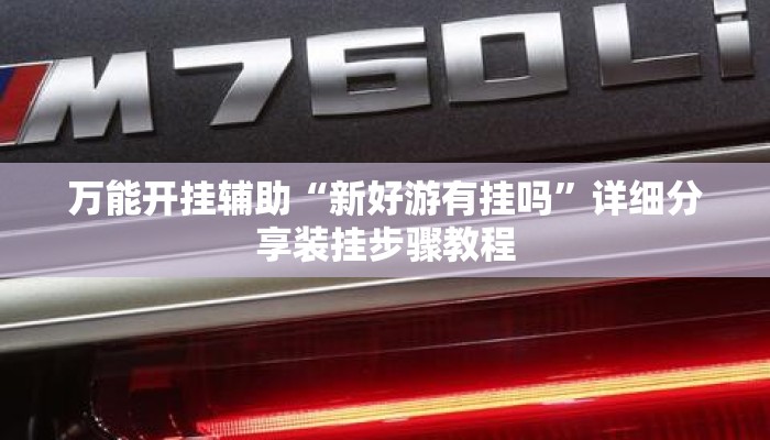 万能开挂辅助“新好游有挂吗”详细分享装挂步骤教程