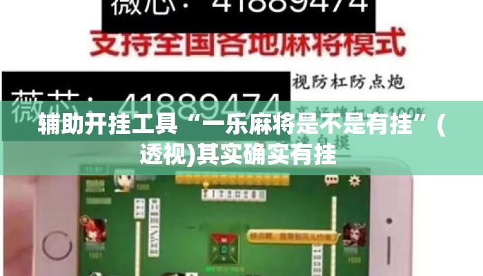 辅助开挂工具“一乐麻将是不是有挂”(透视)其实确实有挂 