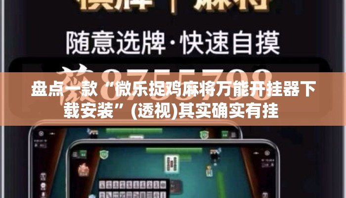辅助神器“微乐海南麻将万能开挂器免费	”揭秘透视辅助万能挂用法