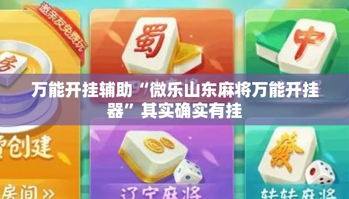 万能开挂辅助“微乐山东麻将万能开挂器	”其实确实有挂