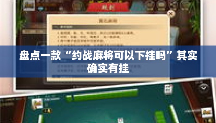 盘点一款“约战麻将可以下挂吗”其实确实有挂
