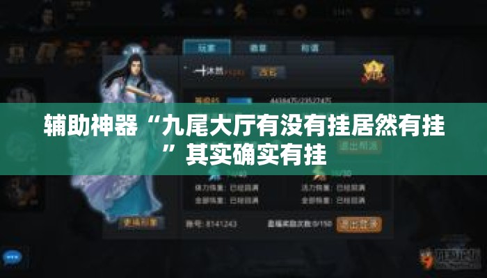 辅助神器“九尾大厅有没有挂居然有挂	”其实确实有挂