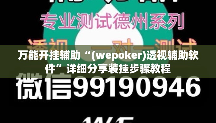 万能开挂辅助“(wepoker)透视辅助软件	”详细分享装挂步骤教程
