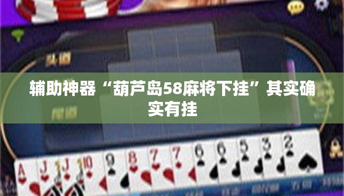 辅助神器“葫芦岛58麻将下挂”其实确实有挂