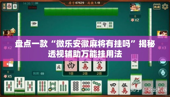 盘点一款“微乐安徽麻将有挂吗”揭秘透视辅助万能挂用法