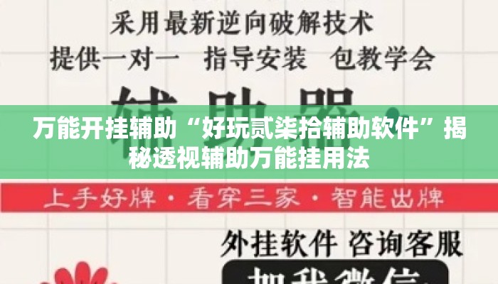万能开挂辅助“好玩贰柒拾辅助软件”揭秘透视辅助万能挂用法