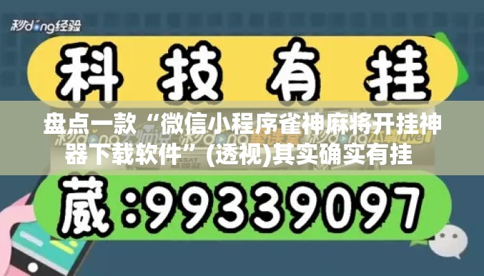 盘点一款“微信小程序雀神麻将开挂神器下载软件”(透视)其实确实有挂 