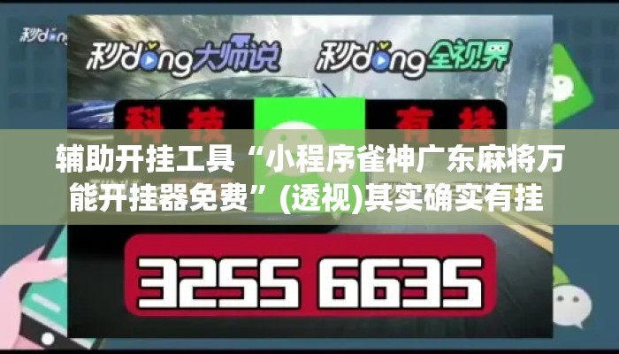辅助开挂工具“小程序雀神广东麻将万能开挂器免费”(透视)其实确实有挂 