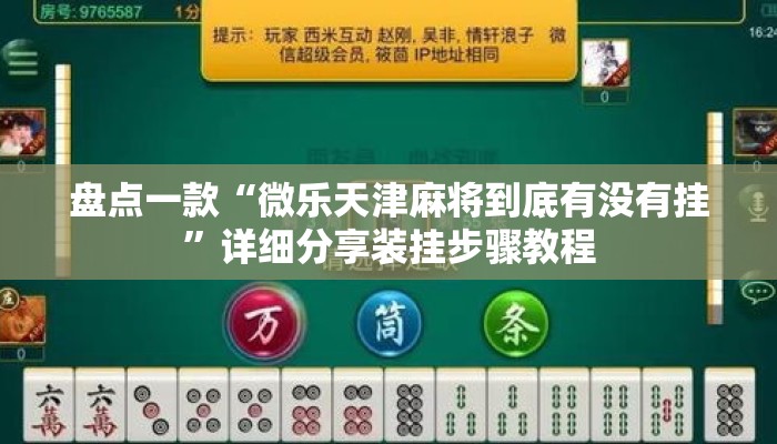 盘点一款“微乐天津麻将到底有没有挂	”详细分享装挂步骤教程
