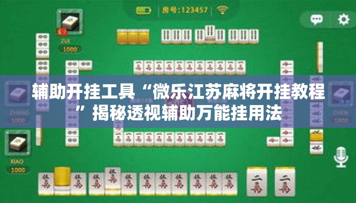 辅助开挂工具“微乐江苏麻将开挂教程	”揭秘透视辅助万能挂用法