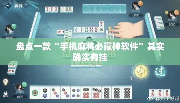盘点一款“手机麻将必赢神软件”其实确实有挂