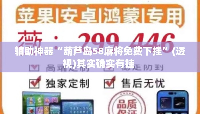 辅助神器“葫芦岛58麻将免费下挂”(透视)其实确实有挂 