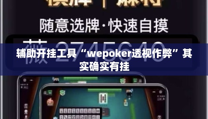 辅助开挂工具“wepoker透视作弊”其实确实有挂