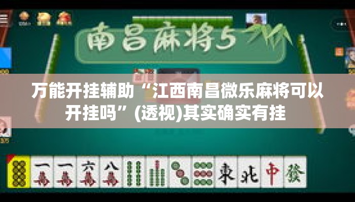 万能开挂辅助“江西南昌微乐麻将可以开挂吗”(透视)其实确实有挂 