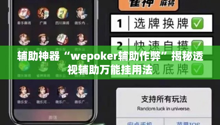辅助神器“wepoker辅助作弊”揭秘透视辅助万能挂用法