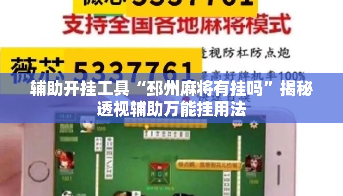 辅助开挂工具“邳州麻将有挂吗”揭秘透视辅助万能挂用法