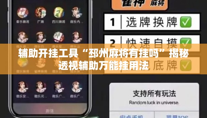 辅助开挂工具“邳州麻将有挂吗	”揭秘透视辅助万能挂用法