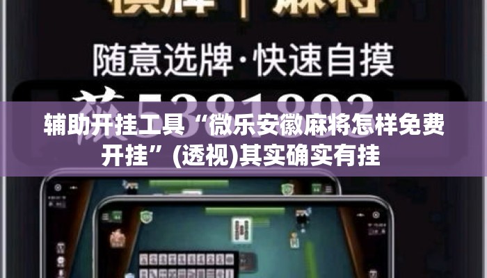辅助开挂工具“微乐安徽麻将怎样免费开挂”(透视)其实确实有挂 