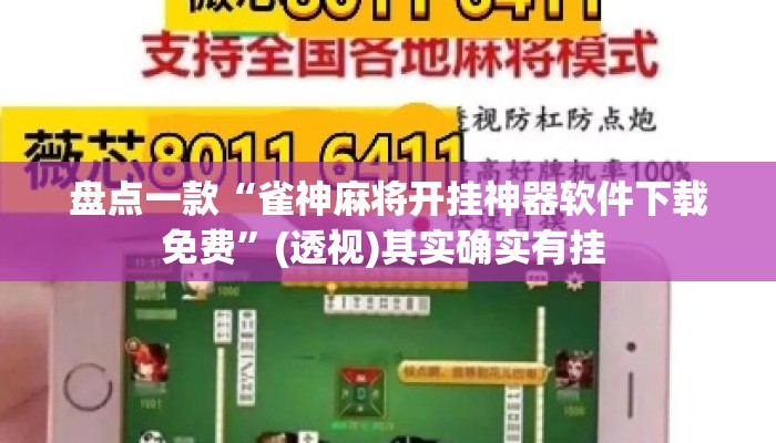 盘点一款“雀神麻将开挂神器软件下载免费	”(透视)其实确实有挂 