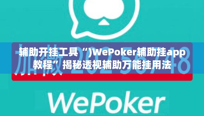 辅助开挂工具“)WePoker辅助挂app教程	”揭秘透视辅助万能挂用法
