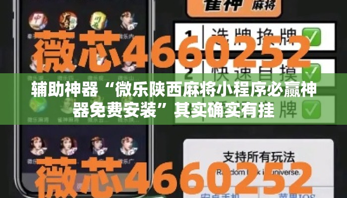 辅助神器“微乐陕西麻将小程序必赢神器免费安装”其实确实有挂