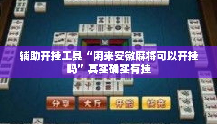 辅助开挂工具“闲来安徽麻将可以开挂吗”其实确实有挂