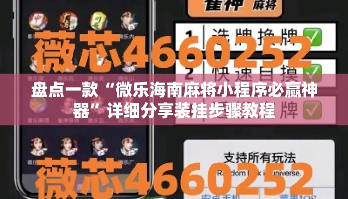 盘点一款“微乐海南麻将小程序必赢神器	”详细分享装挂步骤教程