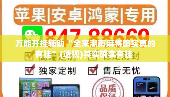 万能开挂辅助“全来湖南麻将确实真的有挂”(透视)其实确实有挂 