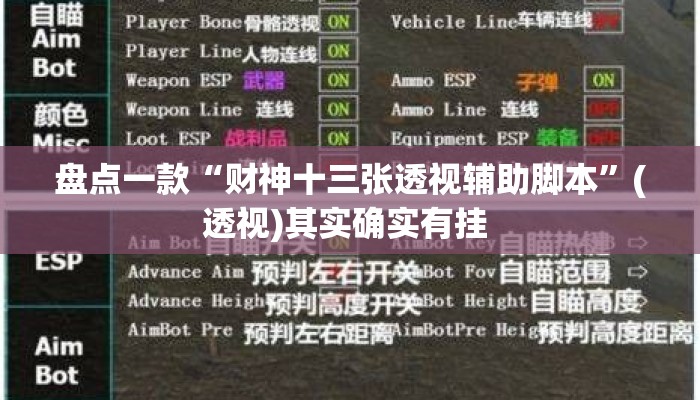 盘点一款“财神十三张透视辅助脚本”(透视)其实确实有挂 
