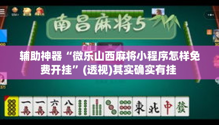 辅助神器“微乐山西麻将小程序怎样免费开挂”(透视)其实确实有挂 