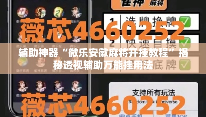 辅助神器“微乐安徽麻将开挂教程”揭秘透视辅助万能挂用法