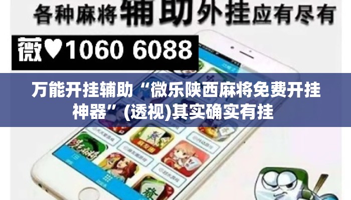 万能开挂辅助“微乐陕西麻将免费开挂神器”(透视)其实确实有挂 