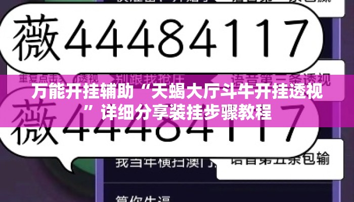 万能开挂辅助“天蝎大厅斗牛开挂透视”详细分享装挂步骤教程