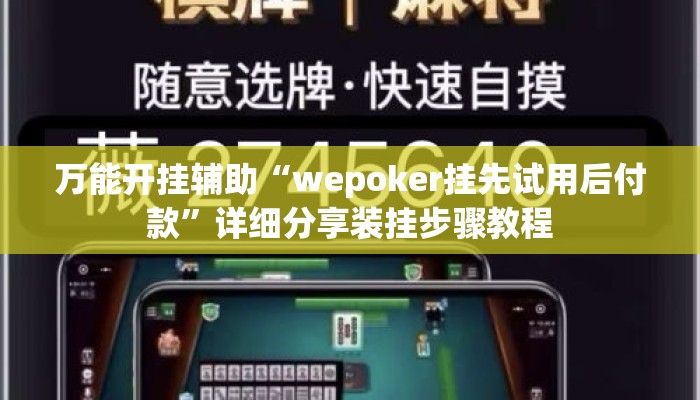 万能开挂辅助“wepoker挂先试用后付款”详细分享装挂步骤教程